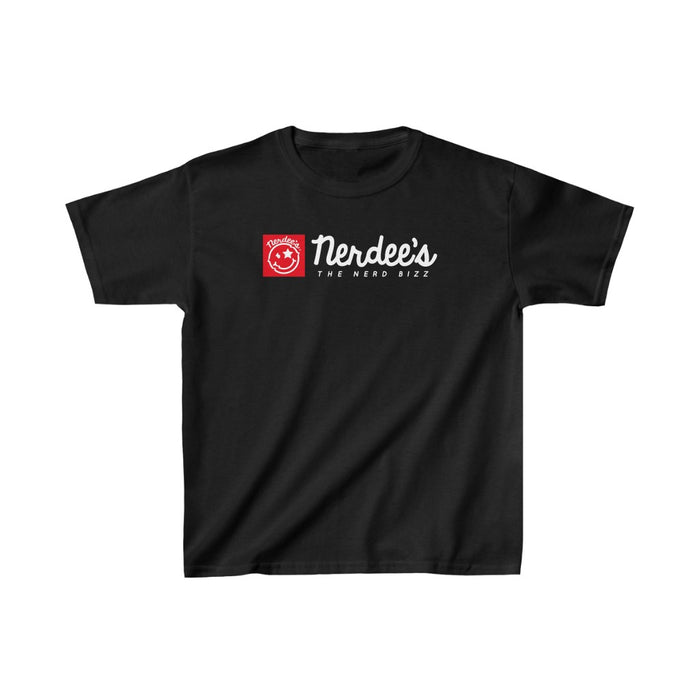 Nerdee's Red Banner Logo - Kids Heavy Cotton Tee