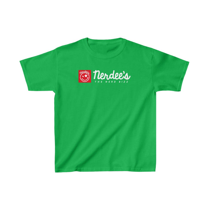 Nerdee's Red Banner Logo - Kids Heavy Cotton Tee
