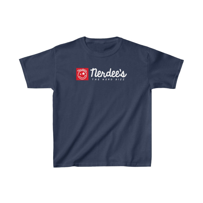 Nerdee's Red Banner Logo - Kids Heavy Cotton Tee