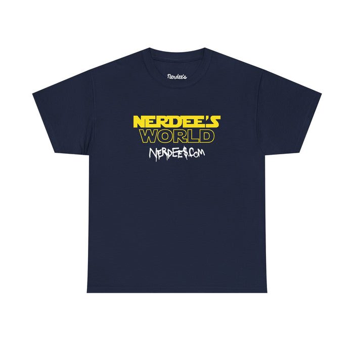 Nerdee's Retro Parody Tees - "Nerdes's World" (Nerd Wars) - Unisex Heavy Cotton Tee - Nerd Drip