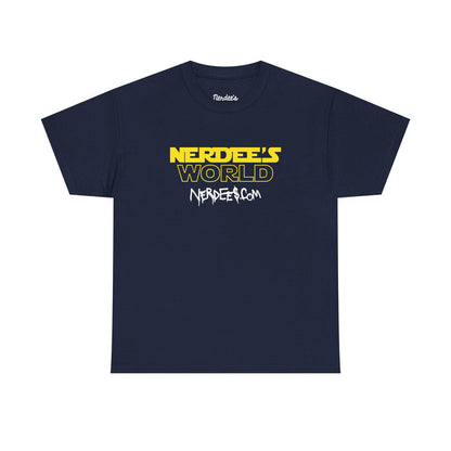 Nerdee's Retro Parody Tees - "Nerdes's World" (Nerd Wars) - Unisex Heavy Cotton Tee - Nerd Drip