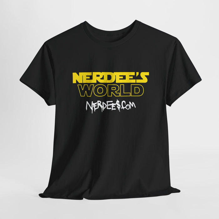 Nerdee's Retro Parody Tees - "Nerdes's World" (Nerd Wars) - Unisex Heavy Cotton Tee - Nerd Drip
