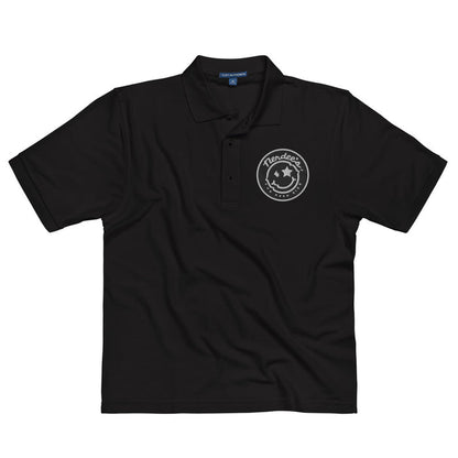 Nerdee's Round Emblem Patch Logo (Black) -  Men's Premium Polo