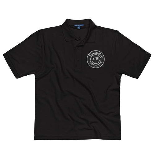 Nerdee's Round Emblem Patch Logo (Black) -  Men's Premium Polo