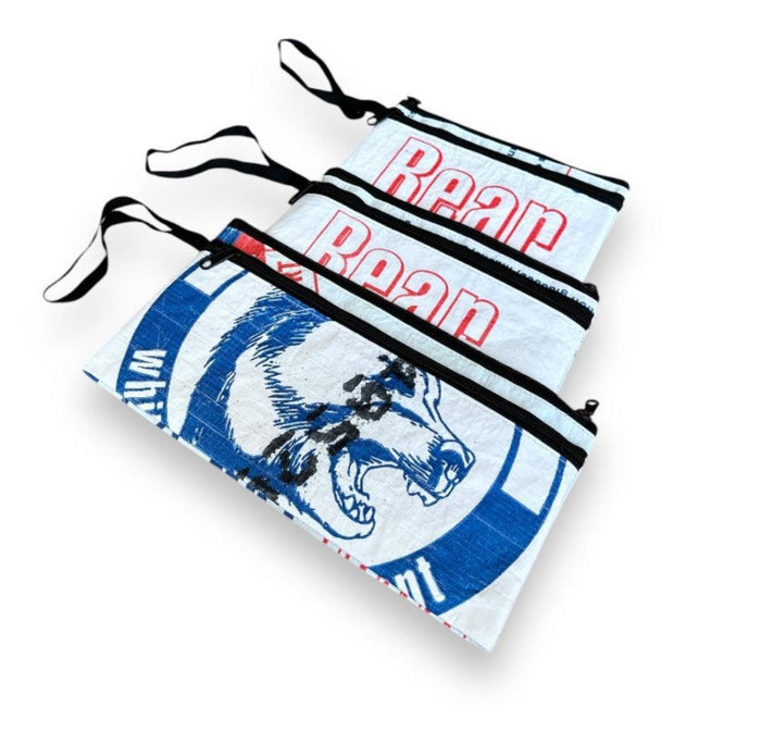 Nesting Upcycled Zip Pouch Cosmetic Bag Set, Sustainable, Saves Landfill Space