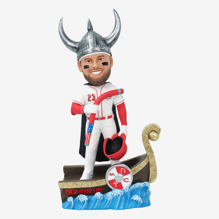 Nick Martini Cincinnati Reds Viking Hat Home Run Celebration MLB Bobblehead