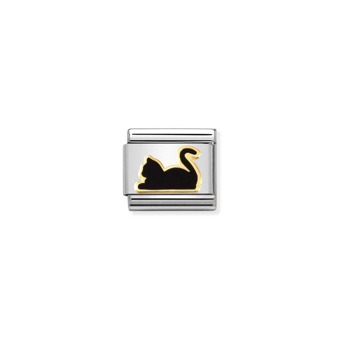 Nomination Classic 18K Gold Black Cat Charm