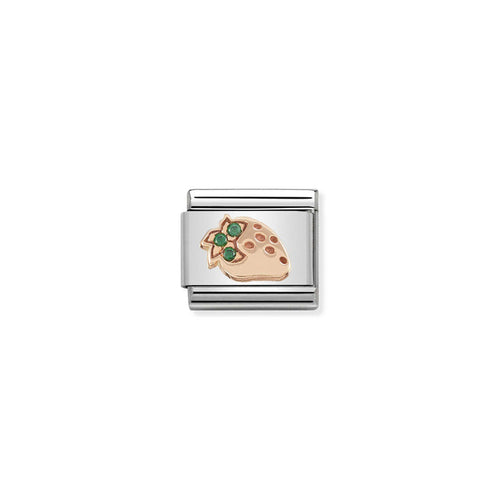 Nomination Classic Link 9K Rose Gold and Cubic Zirconia Strawberry Charm