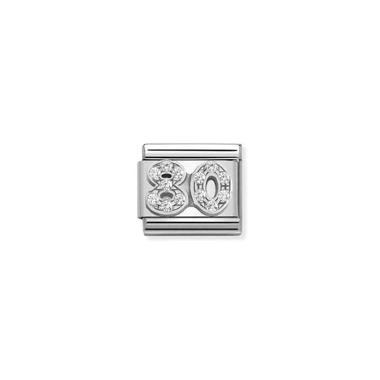 Nomination Classic Link Cubic Zirconia and Silver 80 Charm
