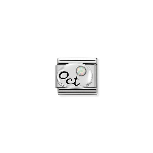Nomination Classic Link October Birthstone Charm - White Opal