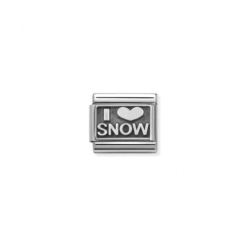 Nomination Classic Link Oxidized Silver I Love Snow Charm