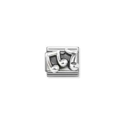 Nomination Classic Link Oxidized Silver Musical Notes Charm