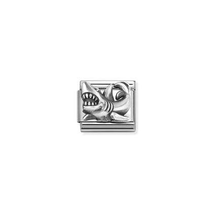 Nomination Classic Link Oxidized Silver Shark Charm