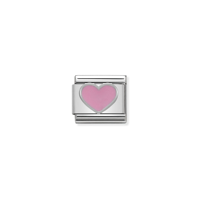 Nomination Classic Link Symbols Silver and Enamel Pink Heart