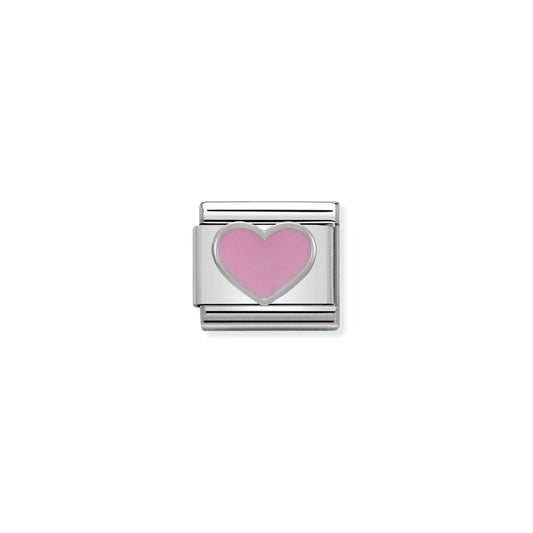 Nomination Classic Link Symbols Silver and Enamel Pink Heart