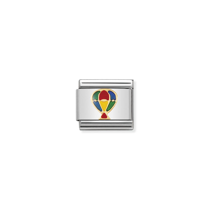 Nomination Classic Link Tech 18K Gold and Enamel Hot Air Balloon Charm