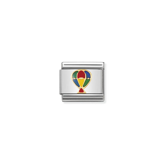 Nomination Classic Link Tech 18K Gold and Enamel Hot Air Balloon Charm