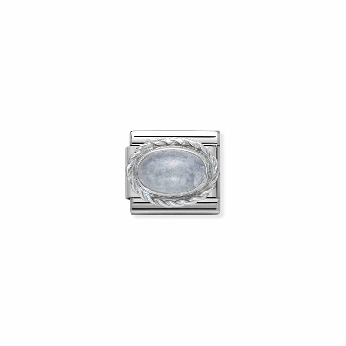 Nomination Classic Link Twisted Setting Semi-Precious Aquamarine Charm