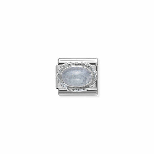 Nomination Classic Link Twisted Setting Semi-Precious Aquamarine Charm