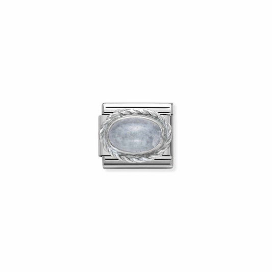Nomination Classic Link Twisted Setting Semi-Precious Aquamarine Charm