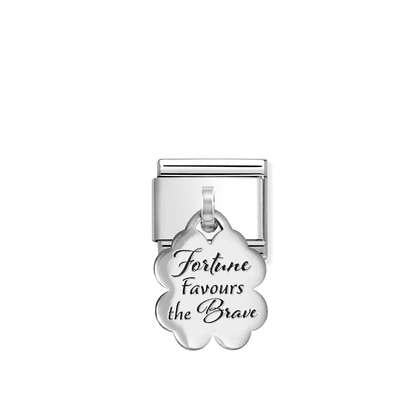 Nomination Classic Pendant Silver Four Leaf Clover Charm - Fortune Favours The Brave