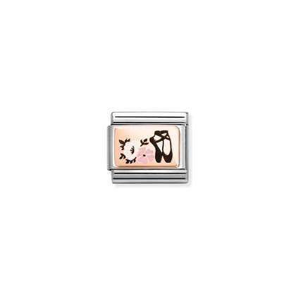Nomination Classic Rose Gold Ballet Shoes & Flowers Charm