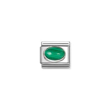 Nomination Classic Silver Charm - Malachite