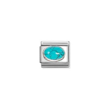 Nomination Classic Silver Charm - Vein Turquoise