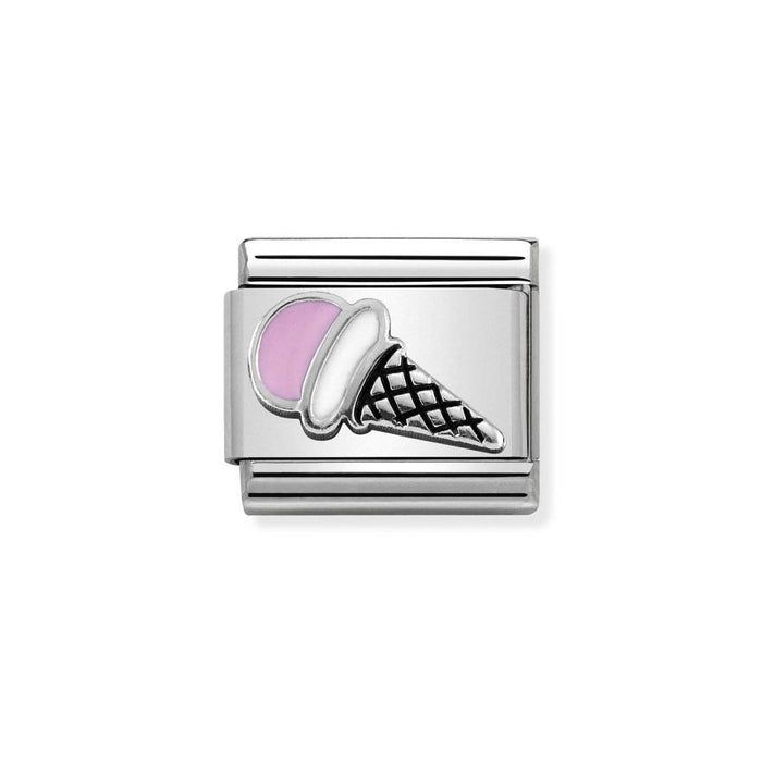 Nomination Classic Silver & Enamel Pink Ice Cream Charm