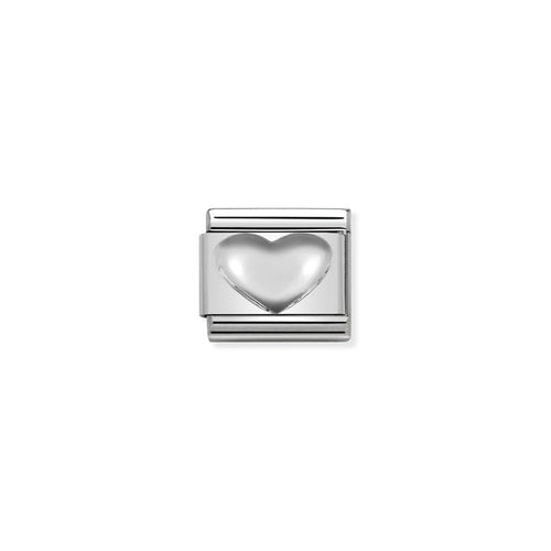 Nomination Classic Silver Raised Heart Charm
