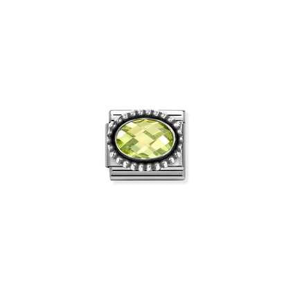 Nomination Composable Classic Link - Beaded Oval CZ Green