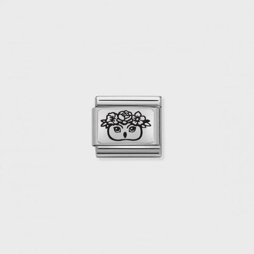 Nomination Composable Classic Link - Owl With Flowers