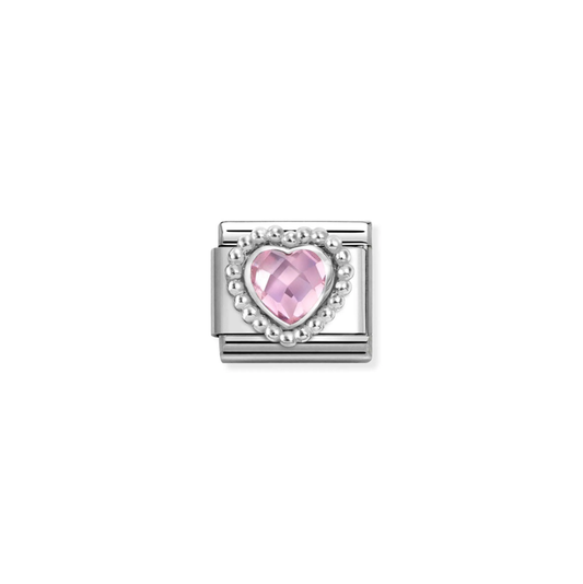 Nomination Composable Classic Silver Charm Heart Pink Dots Setting