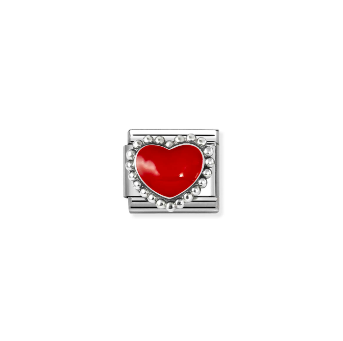 Nomination Composable Classic Silver Link - Red Raised Heart Charm