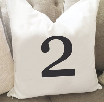Numbered Throw Pillow Cover 0-10