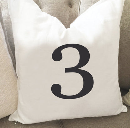 Numbered Throw Pillow Cover 0-10