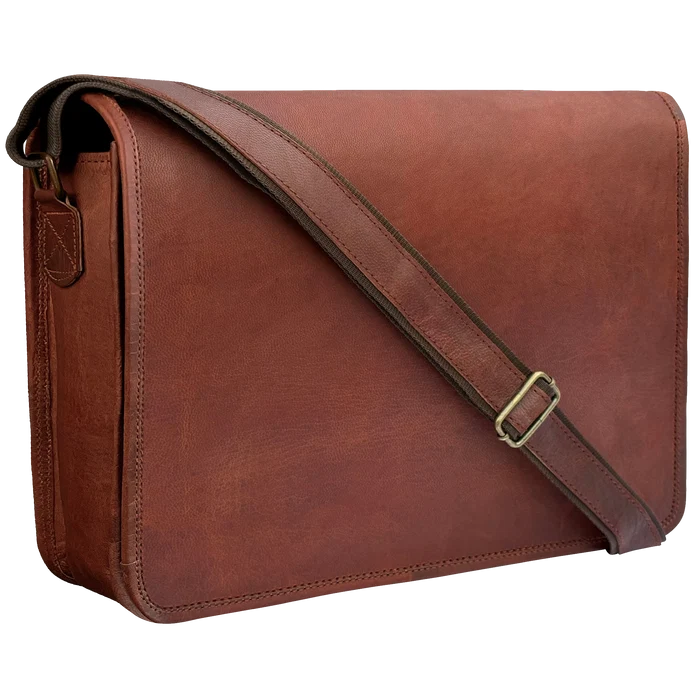 Odyssey Artisian Leather Messenger Bag Crossbody Laptop Satchel (14 inch)