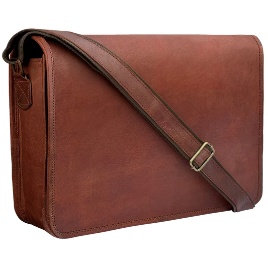 Odyssey Artisian Leather Messenger Bag Crossbody Laptop Satchel (14 inch)
