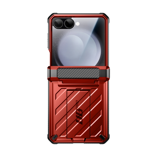 OPEN BOX | Galaxy Z Flip7 Unicorn Beetle PRO Rugged Case with Belt Clip - Metallic Red
