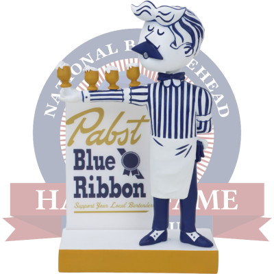 Pabst Blue Ribbon Balancing Bartender Bobblehead