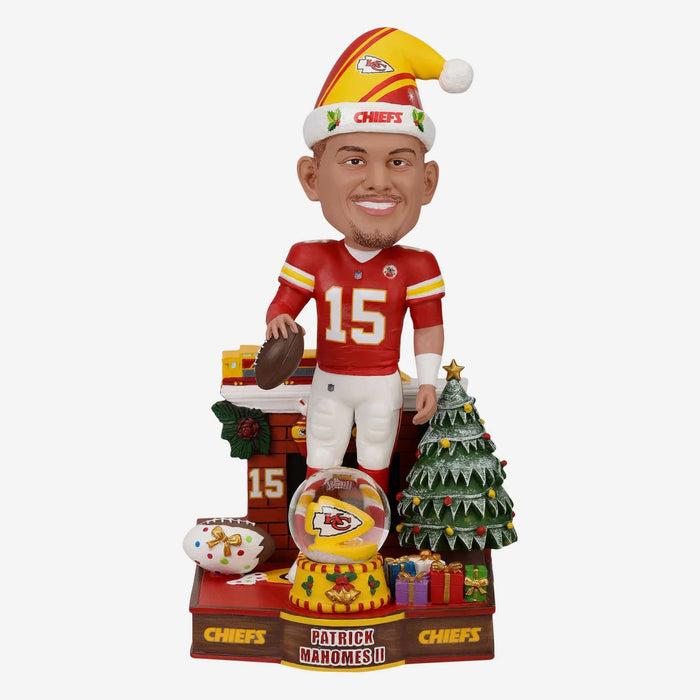 Patrick Mahomes Kansas City Chiefs Holiday Snowglobe NFL Football Bobblehead