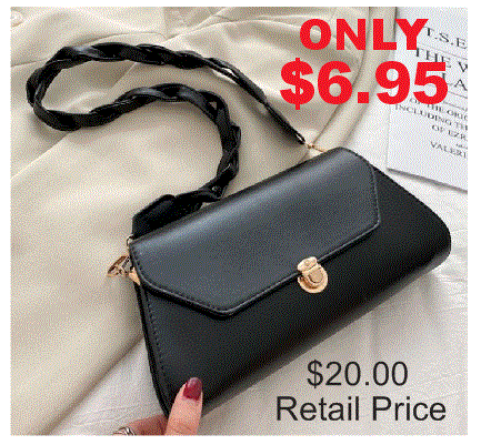 PB166 Black Twisted Strap Purse