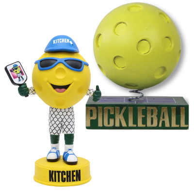 Pickleball Bobbleheads Featuring Kitchen and Pickleball