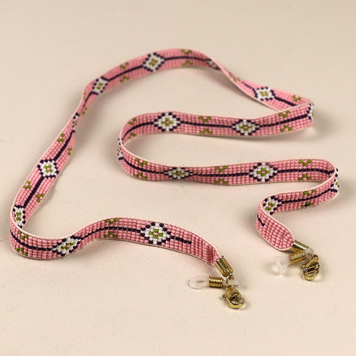 Pink Beaded Sunglasses Chain