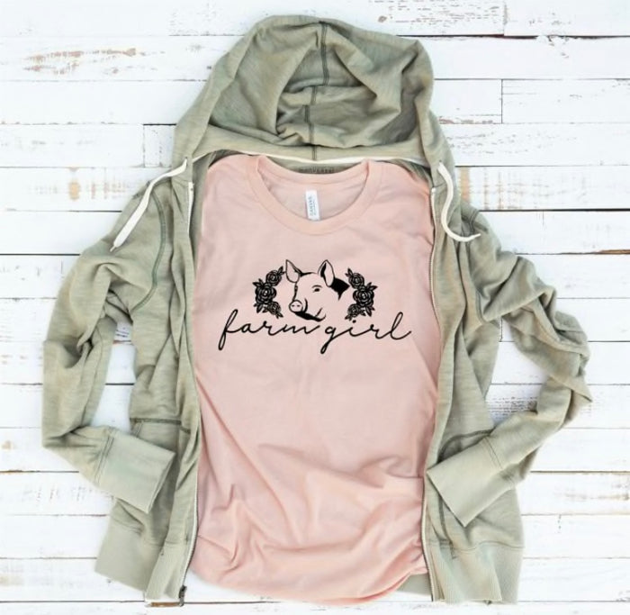 Pink Farm Girl T-Shirt
