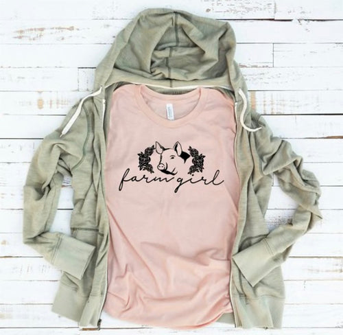 Pink Farm Girl T-Shirt