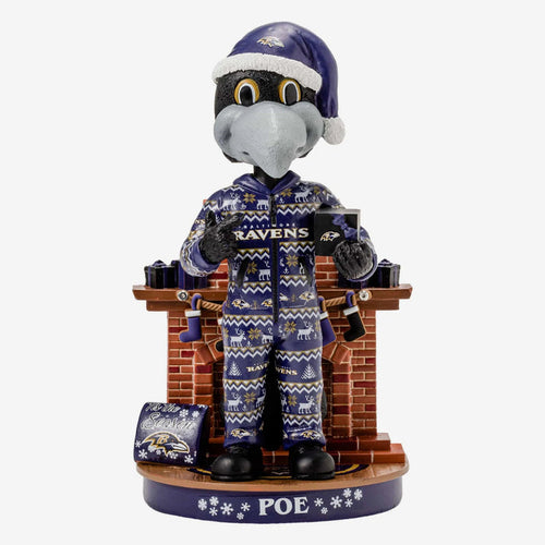 Poe Baltimore Ravens Holiday Mascot NFL Football Bobblehead