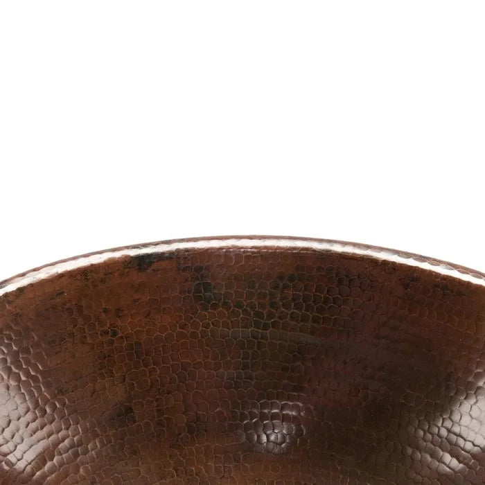 Premier Copper 19 in. Oval Self Rimming Hammered Copper Sink