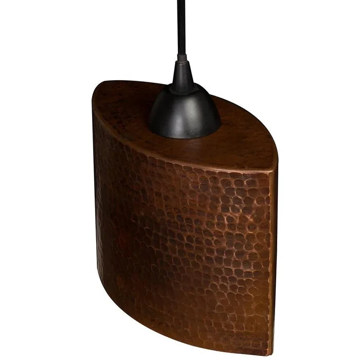 Premier Copper 8 in. Hammered Copper Oval Cylinder Pendant Light