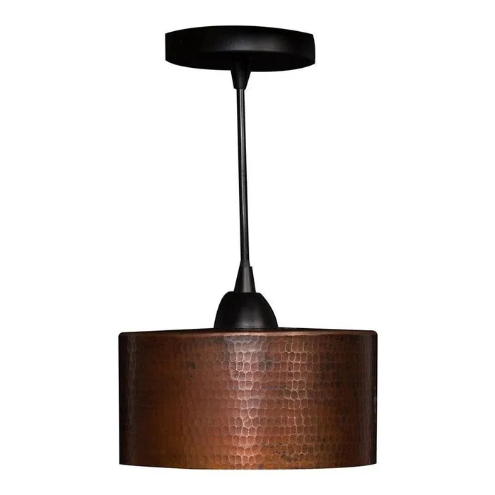 Premier Copper 8 in. Hammered Copper Round Cylinder Pendant Light (L900DB) main image.